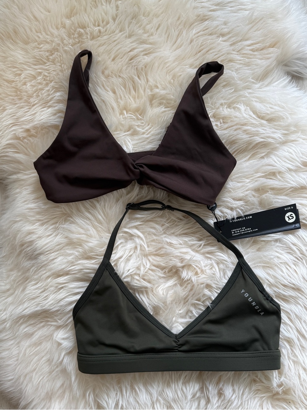 YoungLA Olive Green and NWT Brown Sports Bras